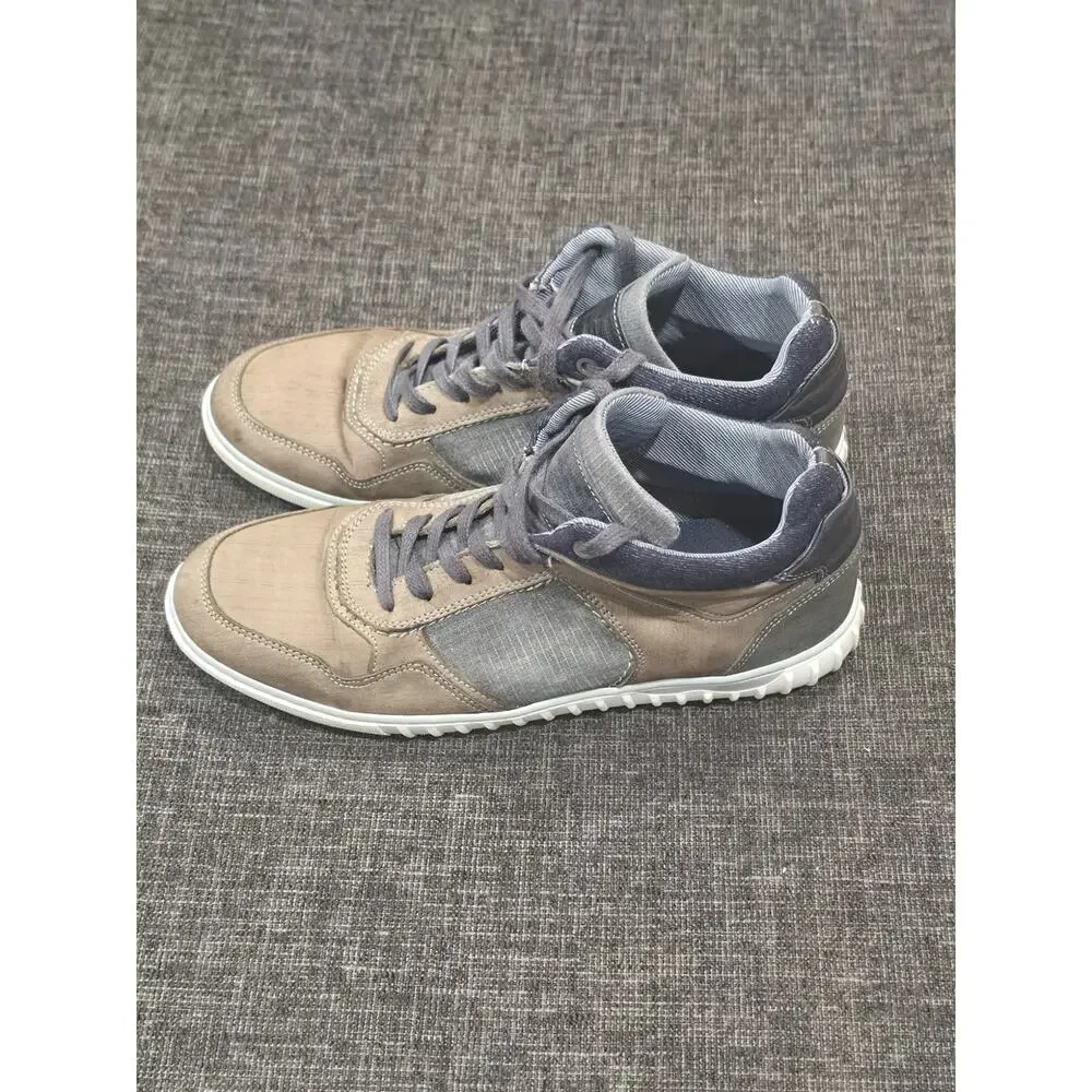 Bullboxer Menos Men 9 Mid Top Leather Sneakers Brown Gray Casual Shoes EU 42
